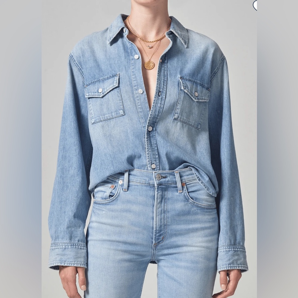 Citizens Of Humanity Blue Denim Blouse
